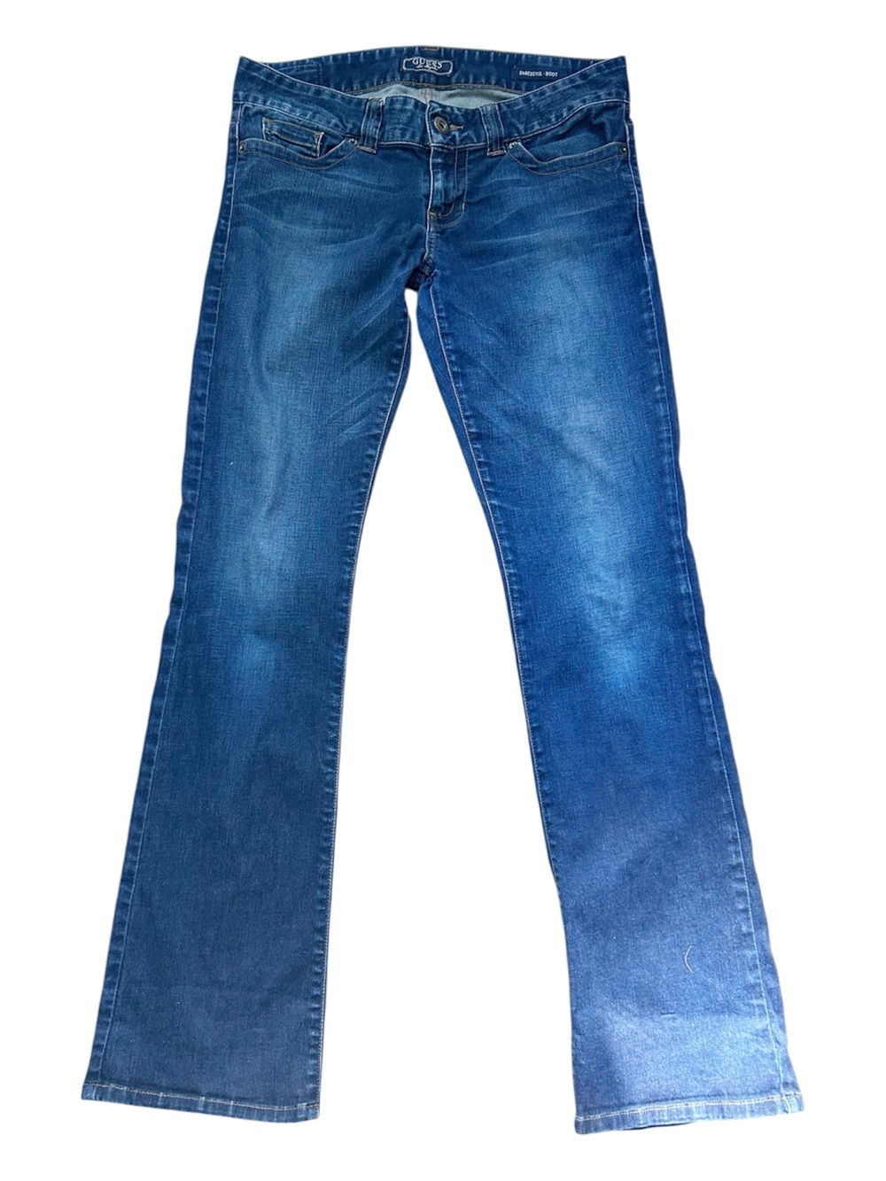 Guess Women’s Daredevil Boot Cut Classic Jeans Stretch Size 30 Low Rise